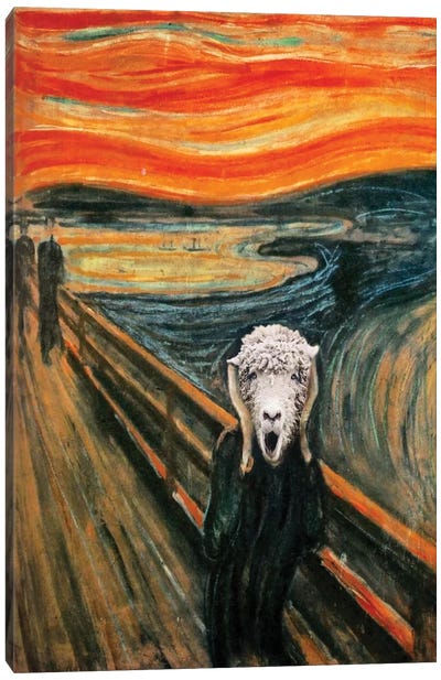 The Scream Lamb Canvas Art Print - Sheep Art