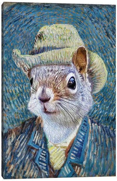 Vincent Canvas Art Print - Squirrels
