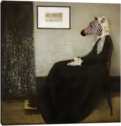 Whistlers Mom Canvas Art Print - Zebra Art