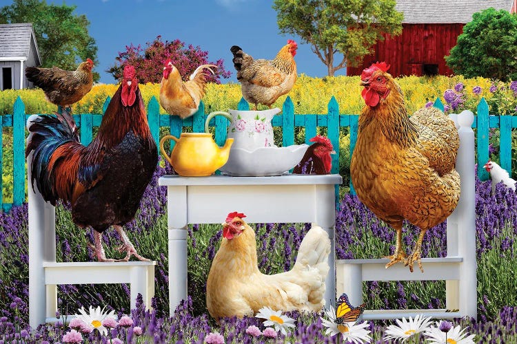 A Brood For Luncheon by Karen Burke wall art