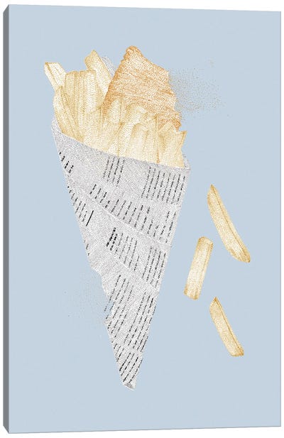 Summer Seaside Fish And Chips Canvas Art Print - American Cuisine Art