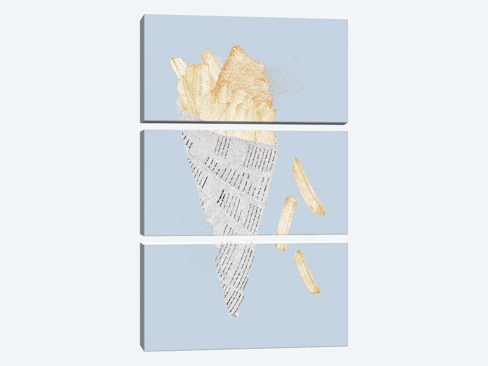 Summer Seaside Fish And Chips by Kelsey Emblow 3-piece Canvas Print