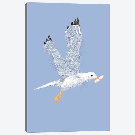 Summer Seaside Don'T Feed The Seagulls Canvas Print #KBW15} by Kelsey Emblow Canvas Wall Art