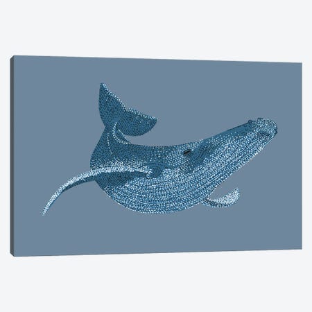 Stipple Of The Sea Humpback Whale Canvas Print #KBW18} by Kelsey Emblow Canvas Print