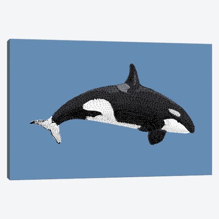 Stipple Of The Sea Killer Whale Canvas Print #KBW19} by Kelsey Emblow Art Print