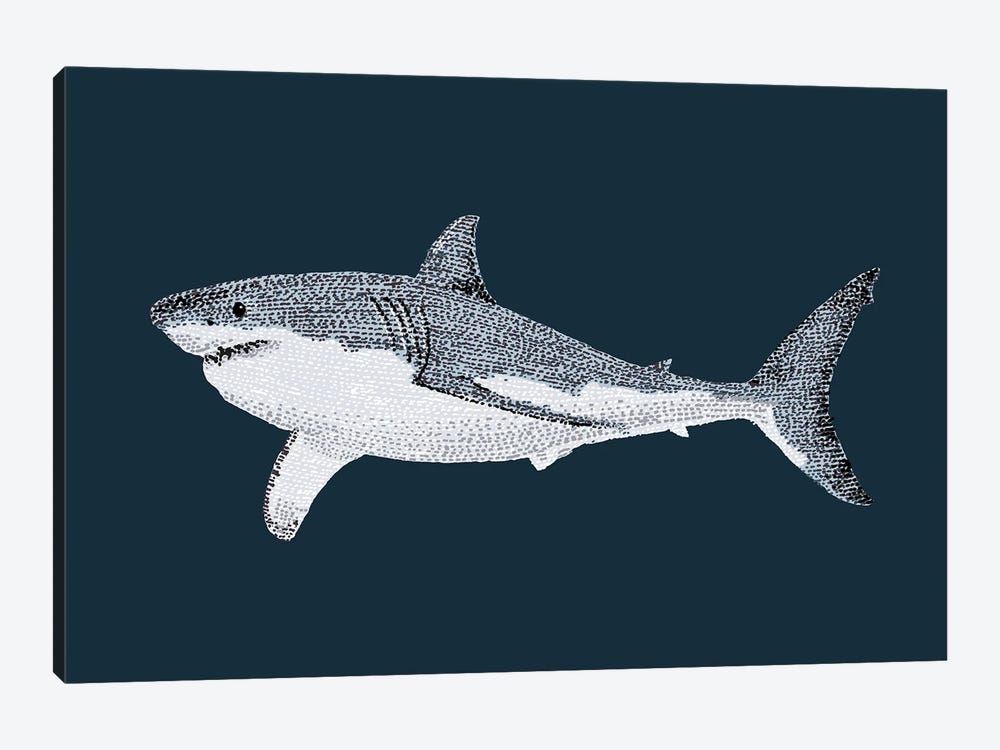 Stipple Of The Sea Great White by Kelsey Emblow 1-piece Art Print