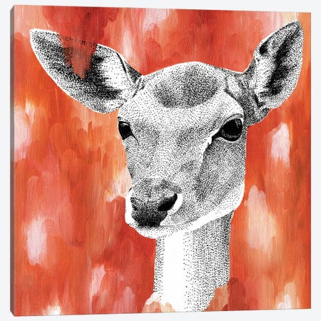 Dreamy Deer Canvas Print #KBW23} by Kelsey Emblow Canvas Art
