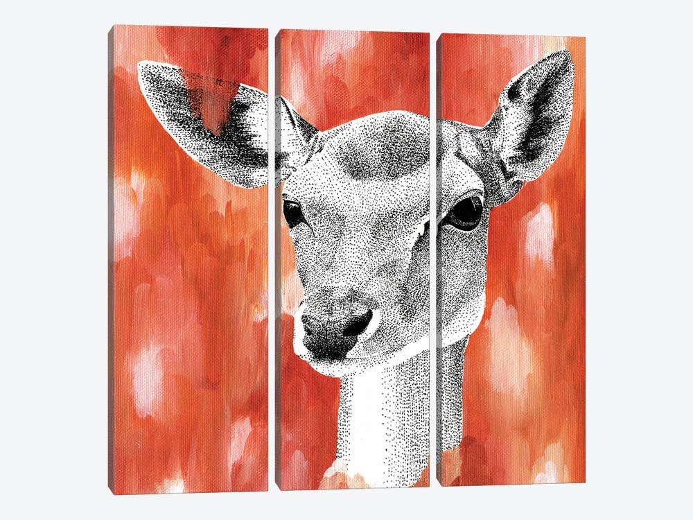 Dreamy Deer by Kelsey Emblow 3-piece Canvas Art Print