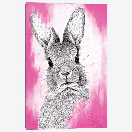 Pinkest Pink Bunny Canvas Print #KBW27} by Kelsey Emblow Canvas Print