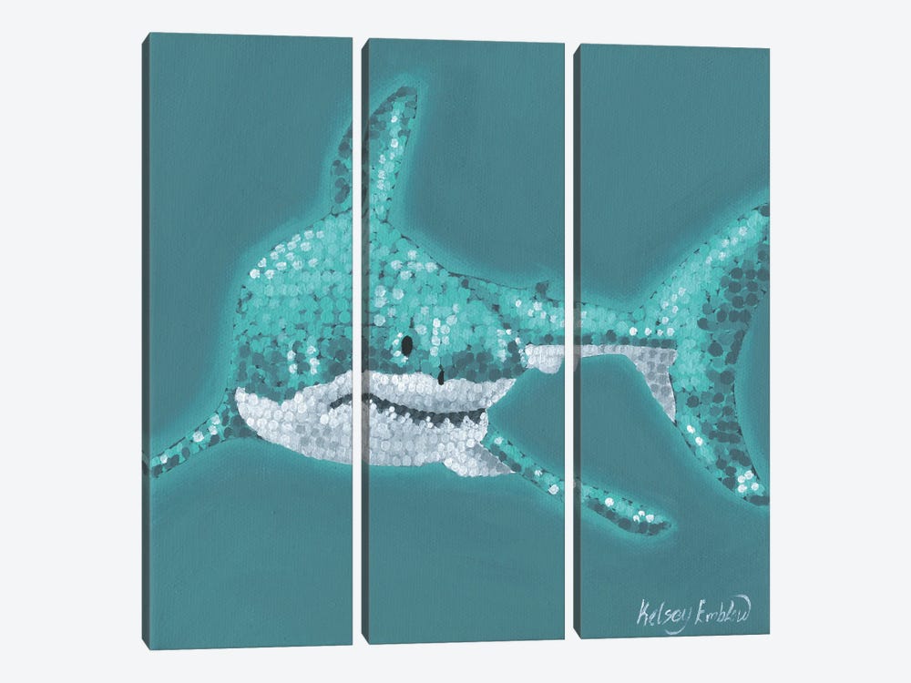 Tiffany Shark by Kelsey Emblow 3-piece Canvas Print