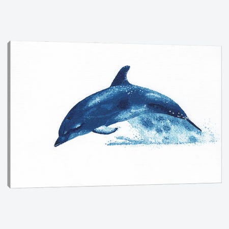 Joy - Dolphin Canvas Print #KBW38} by Kelsey Emblow Canvas Print