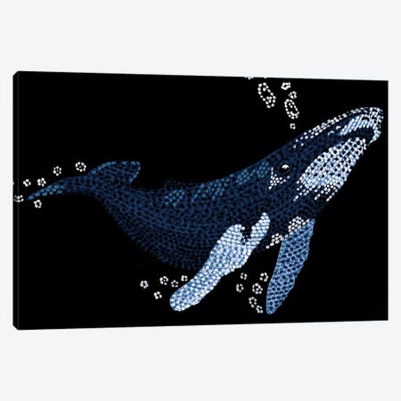 Bubbles Humpback Whale Canvas Print #KBW39} by Kelsey Emblow Art Print