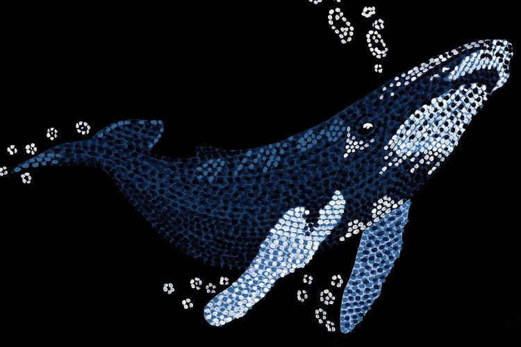 Bubbles Humpback Whale by Kelsey Emblow wall art