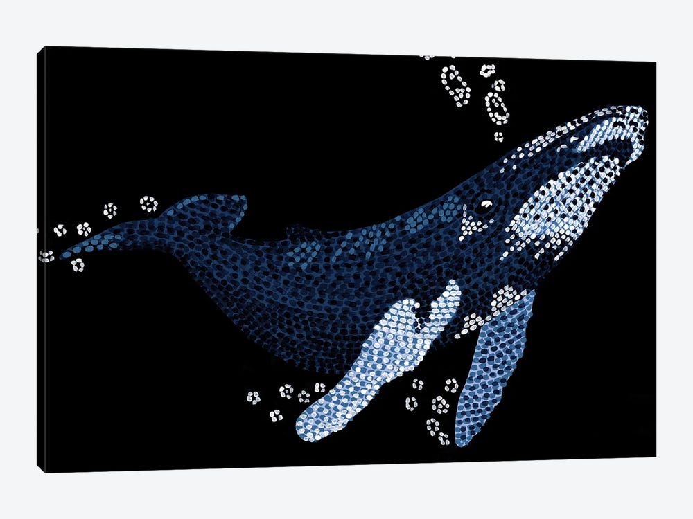 Bubbles Humpback Whale by Kelsey Emblow 1-piece Canvas Wall Art