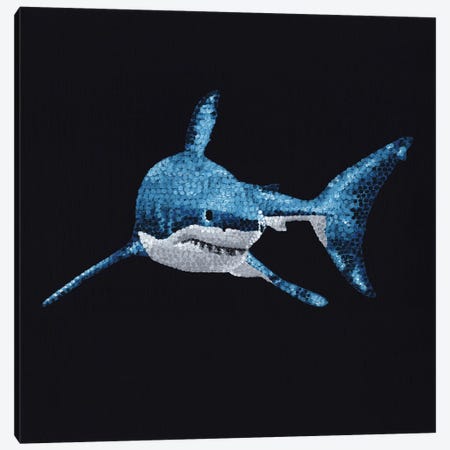 Deep - Great White Shark Canvas Print #KBW40} by Kelsey Emblow Canvas Wall Art