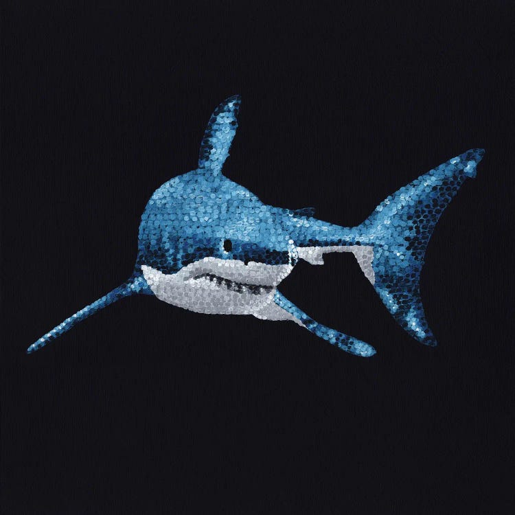 Deep - Great White Shark by Kelsey Emblow wall art