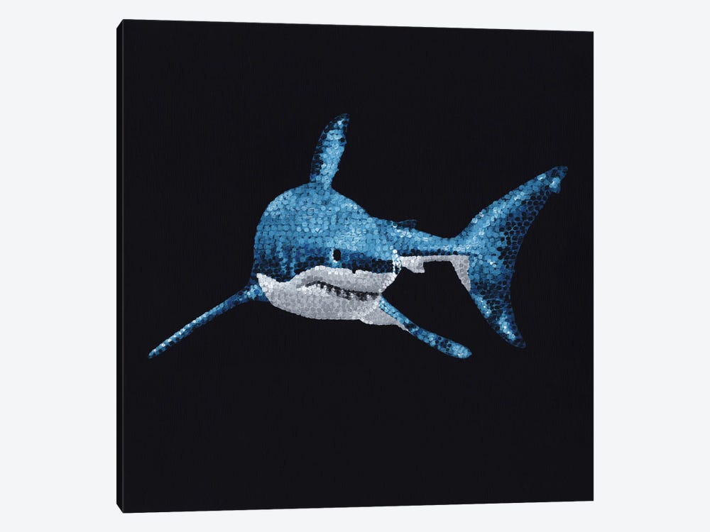 Deep - Great White Shark by Kelsey Emblow 1-piece Canvas Wall Art