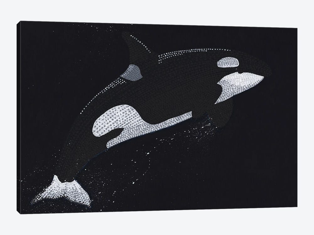 Breaching Orca by Kelsey Emblow 1-piece Canvas Print