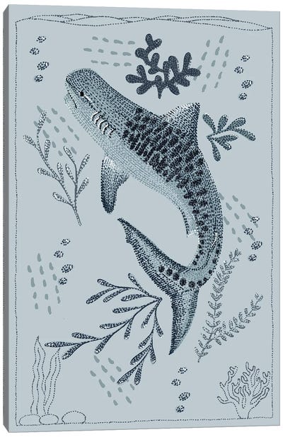 Tiger Shark Canvas Art Print - Kelsey Emblow