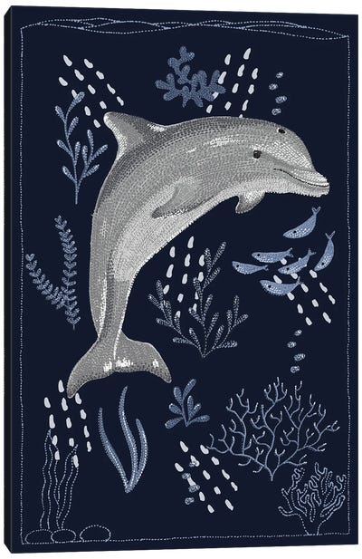 Dolphin Canvas Art Print - Kelsey Emblow