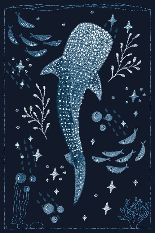 Ocean Garden Whale Shark by Kelsey Emblow wall art