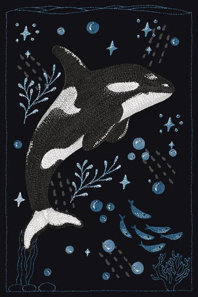 Ocean Garden Orca by Kelsey Emblow art print