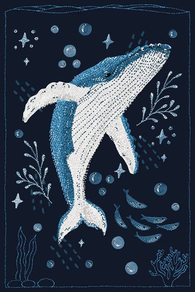 Ocean Garden Humpback Whale by Kelsey Emblow art print