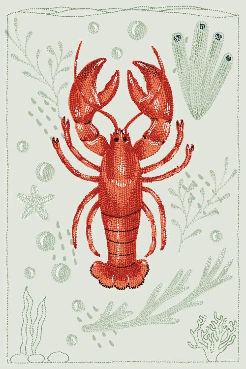 Ocean Garden Lobster by Kelsey Emblow wall art