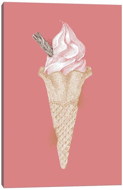 Summer Seaside 99 Ice Cream Canvas Art Print - Kelsey Emblow