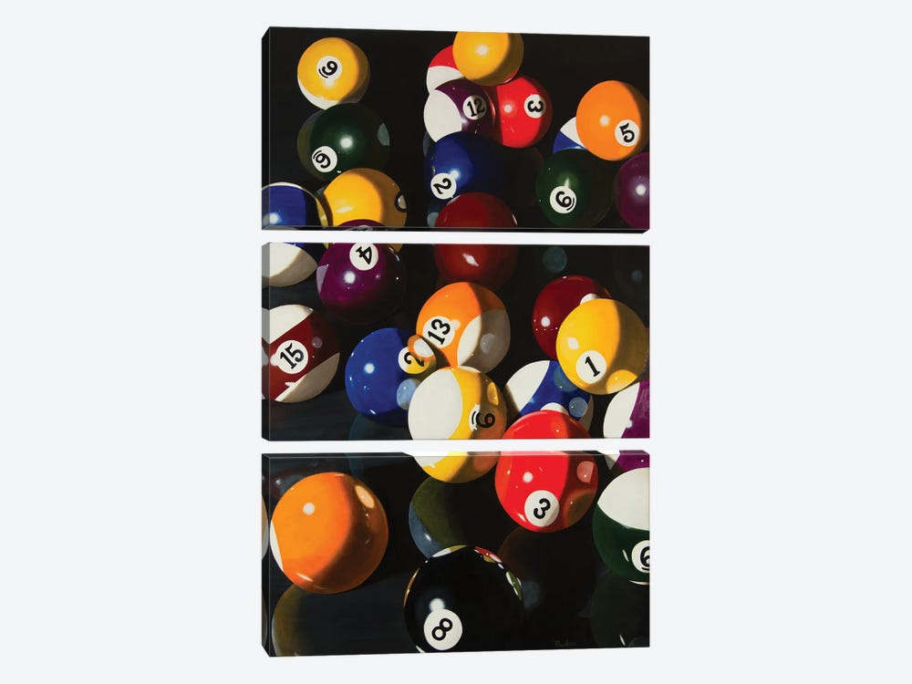 Pool Balls by Karen Budan 3-piece Canvas Wall Art