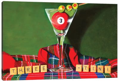 Three-tini Canvas Art Print - Cocktail & Mixed Drink Art