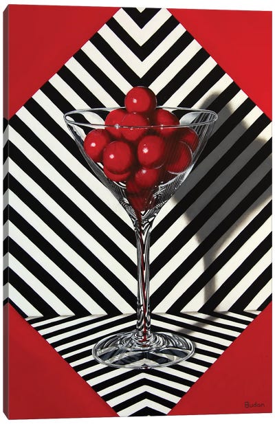 Just Red Canvas Art Print - Black, White & Red Art