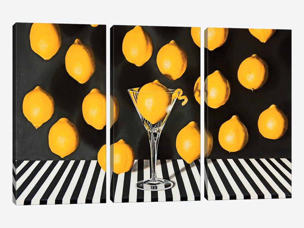 Lemondrop Martini by Karen Budan 3-piece Canvas Artwork