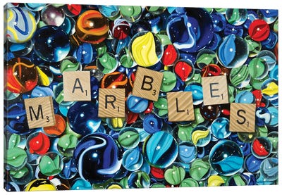 Marbles For 11 Points Canvas Art Print - Cards & Board Games