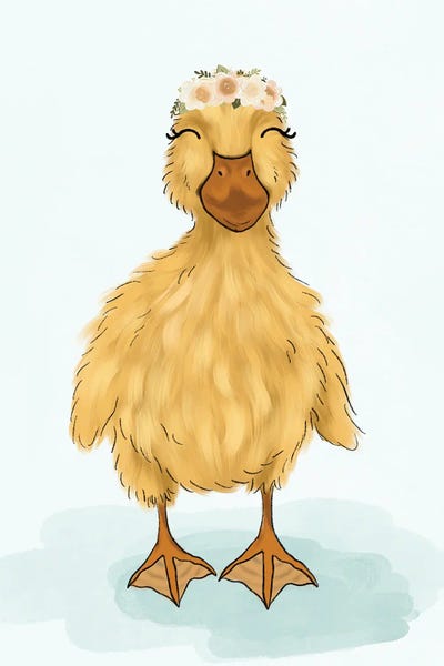 Floral Crown Baby Duck by Katie Bryant framed wall art
