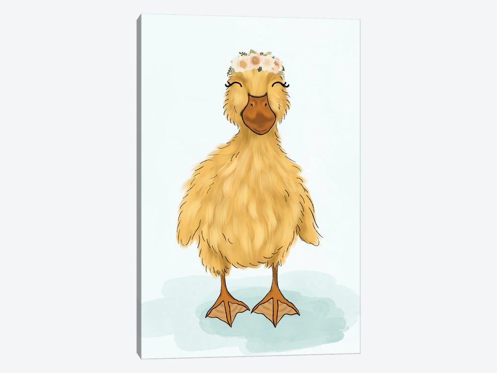 Floral Crown Baby Duck by Katie Bryant 1-piece Canvas Print