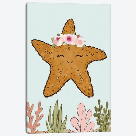 Floral Crown Starfish Canvas Print #KBY110} by Katie Bryant Canvas Art Print