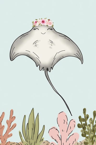 Rays: Floral Crown Stingray by Katie Bryant