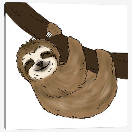 Tree Sloth Canvas Print #KBY116} by Katie Bryant Canvas Art