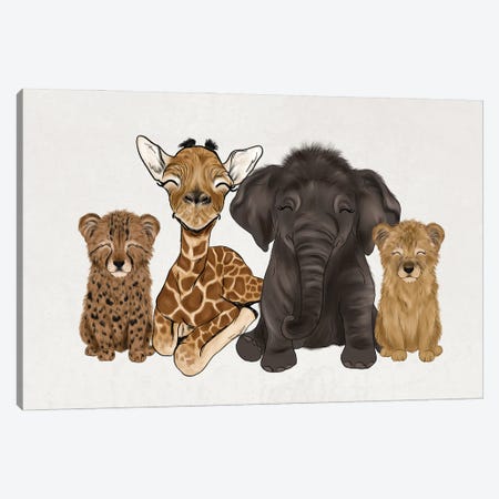 Safari Babies Canvas Print #KBY121} by Katie Bryant Canvas Wall Art