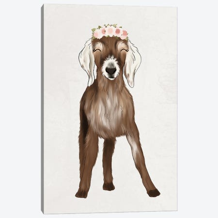 Floral Crown Baby Goat Canvas Print #KBY124} by Katie Bryant Canvas Print