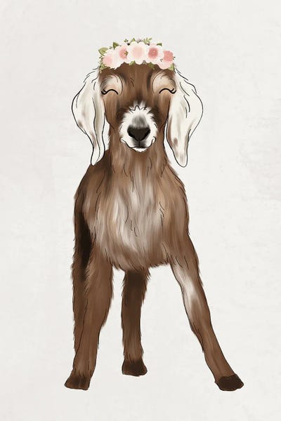 Goats: Floral Crown Baby Goat by Katie Bryant