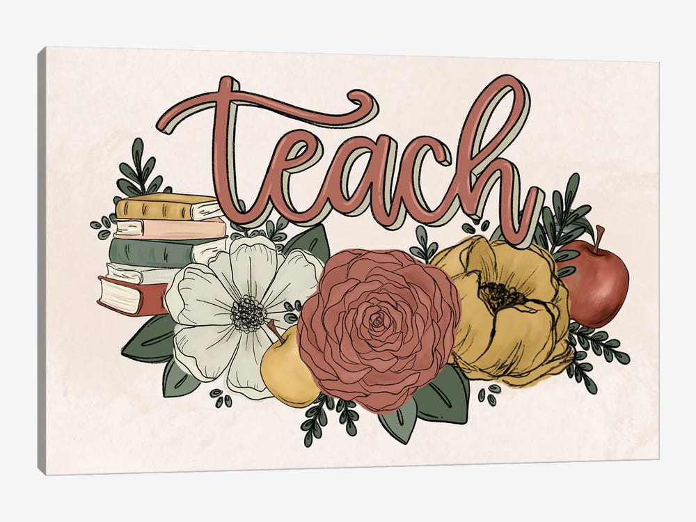 Teach Florals by Katie Bryant 1-piece Canvas Art Print