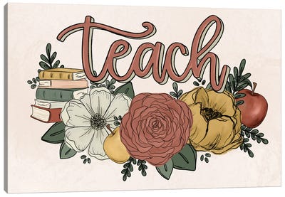 Teach Florals Canvas Art Print - Katie Bryant