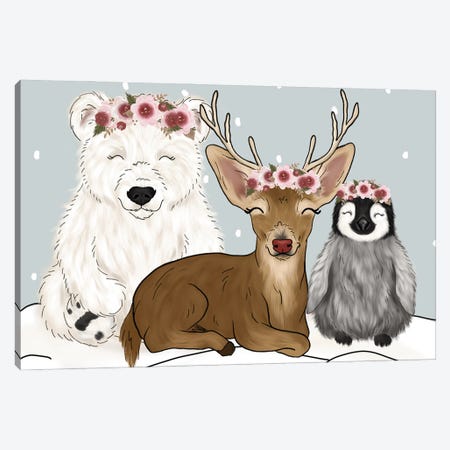 Winter Animals Canvas Print #KBY12} by Katie Bryant Art Print