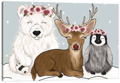 Winter Animals Canvas Art Print - Katie Bryant