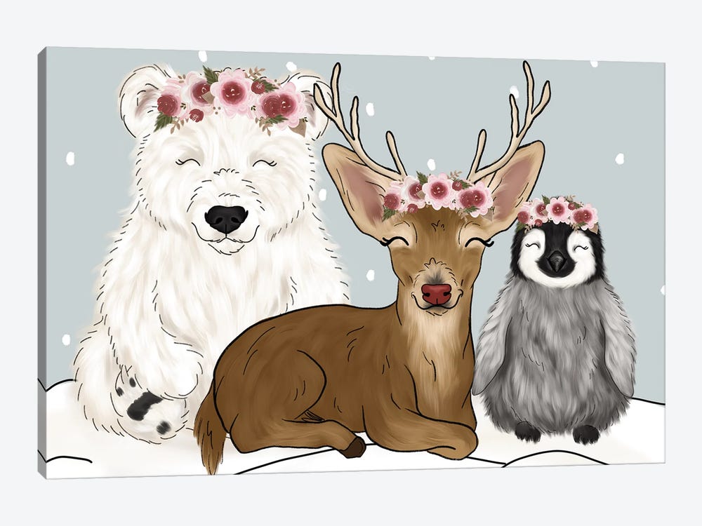 Winter Animals by Katie Bryant 1-piece Canvas Wall Art