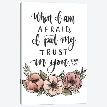 Psalm 56:3 Florals Canvas Print #KBY130} by Katie Bryant Canvas Art Print