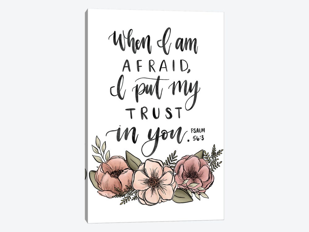 Psalm 56:3 Florals by Katie Bryant 1-piece Art Print