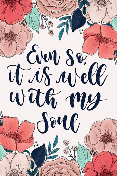 It Is Well Florals by Katie Bryant canvas print